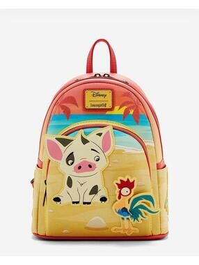 Loungefly Disney Moana PUA & Hei Hei Sunset Mini Backpack NWT